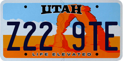 UT license plate Z229TE