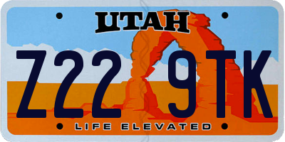 UT license plate Z229TK