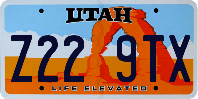 UT license plate Z229TX