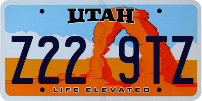 UT license plate Z229TZ