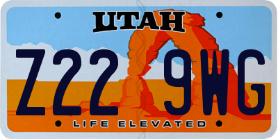 UT license plate Z229WG