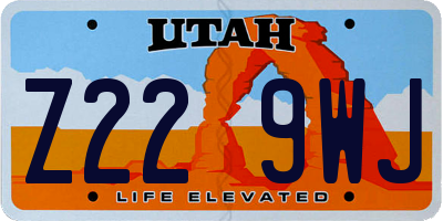 UT license plate Z229WJ