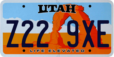 UT license plate Z229XE