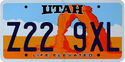 UT license plate Z229XL