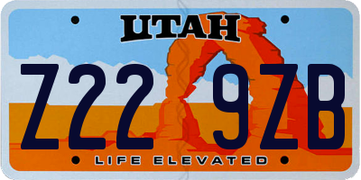 UT license plate Z229ZB