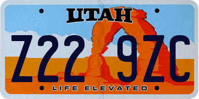 UT license plate Z229ZC