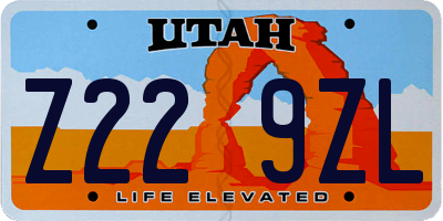 UT license plate Z229ZL