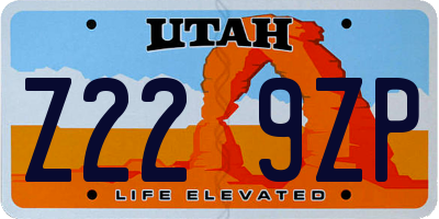 UT license plate Z229ZP