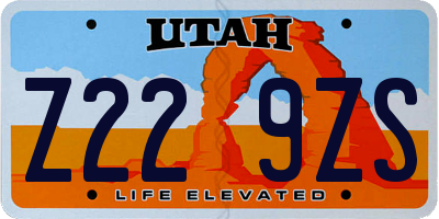 UT license plate Z229ZS