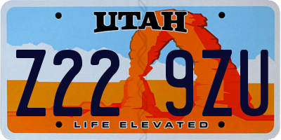 UT license plate Z229ZU