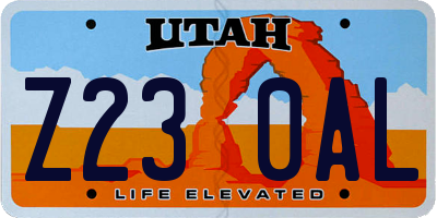 UT license plate Z230AL