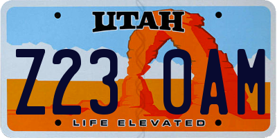 UT license plate Z230AM