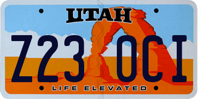 UT license plate Z230CI