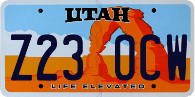 UT license plate Z230CW