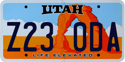 UT license plate Z230DA