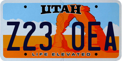 UT license plate Z230EA
