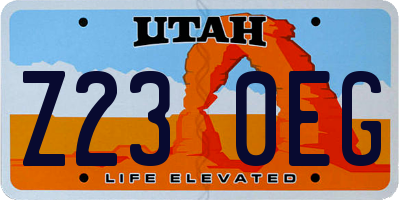 UT license plate Z230EG