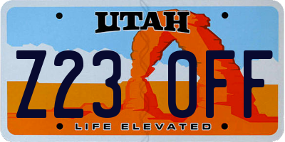 UT license plate Z230FF