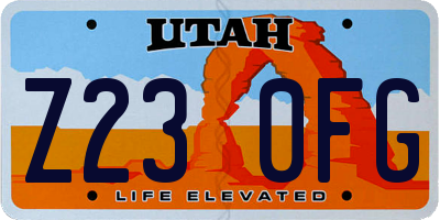 UT license plate Z230FG