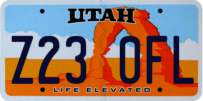 UT license plate Z230FL