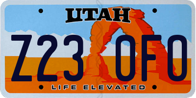 UT license plate Z230FO