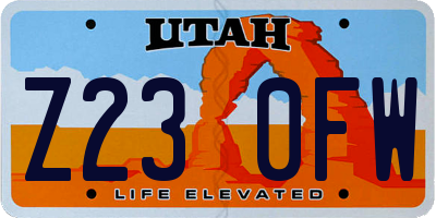 UT license plate Z230FW