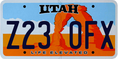 UT license plate Z230FX