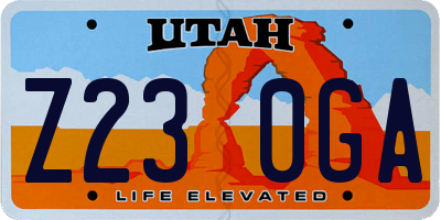 UT license plate Z230GA