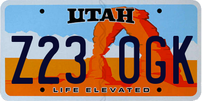 UT license plate Z230GK