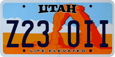 UT license plate Z230II