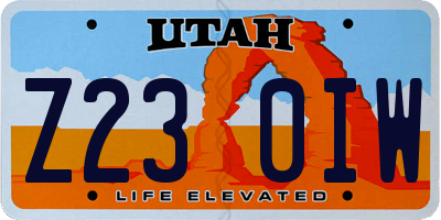 UT license plate Z230IW