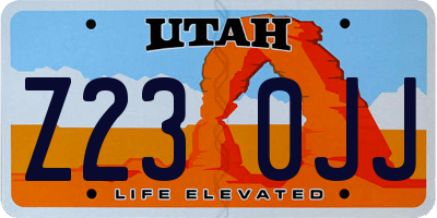UT license plate Z230JJ