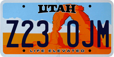 UT license plate Z230JM