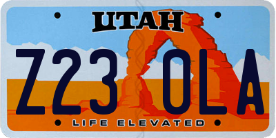 UT license plate Z230LA