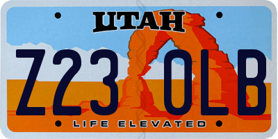UT license plate Z230LB