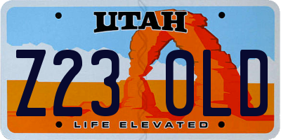 UT license plate Z230LD