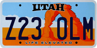 UT license plate Z230LM