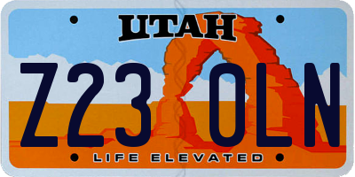 UT license plate Z230LN
