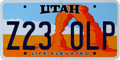 UT license plate Z230LP