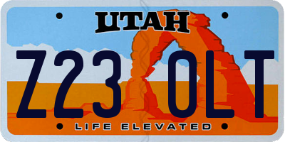 UT license plate Z230LT