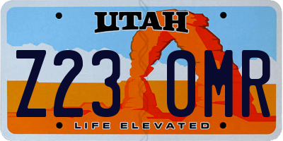 UT license plate Z230MR