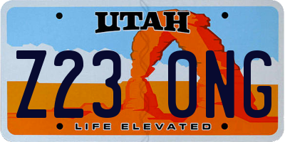 UT license plate Z230NG