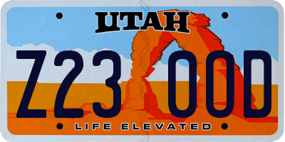 UT license plate Z230OD