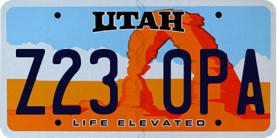 UT license plate Z230PA