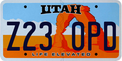 UT license plate Z230PD