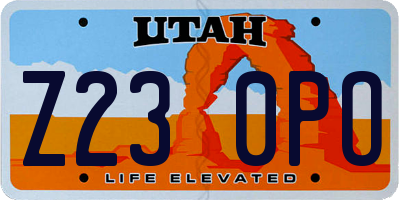 UT license plate Z230PO