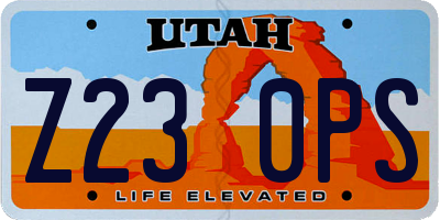 UT license plate Z230PS