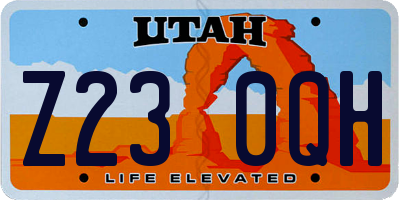 UT license plate Z230QH