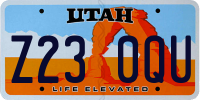 UT license plate Z230QU