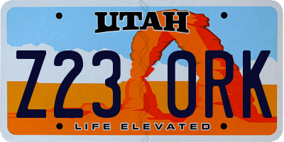 UT license plate Z230RK